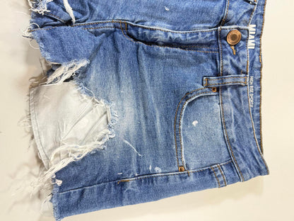 Miami High Rise Distressed Denim Shorts 7