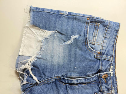 Miami High Rise Distressed Denim Shorts 7