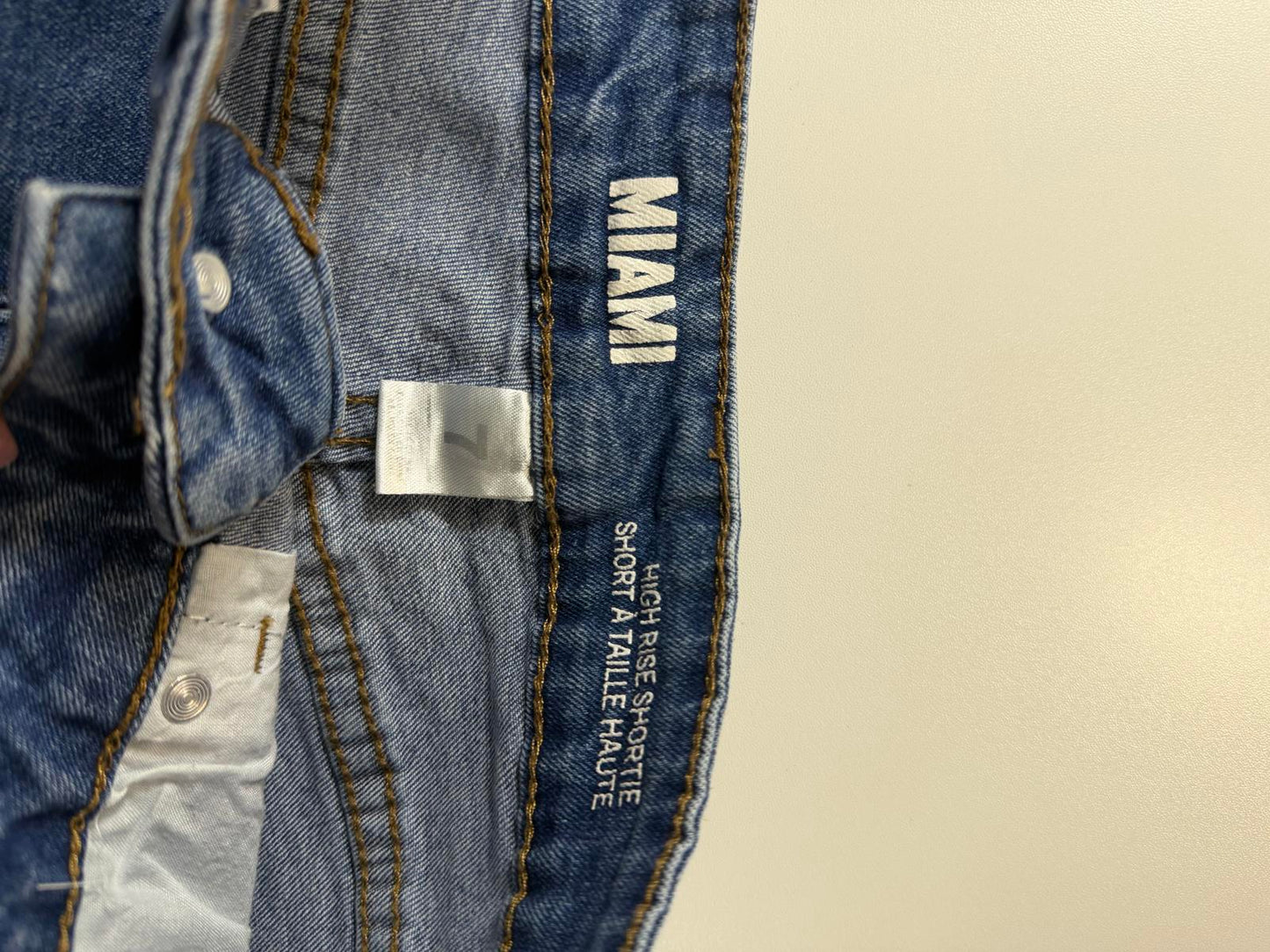 Miami High Rise Distressed Denim Shorts 7