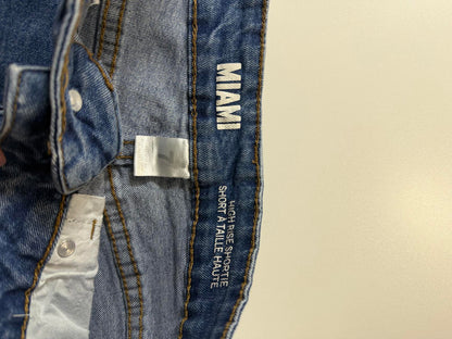 Miami High Rise Distressed Denim Shorts 7