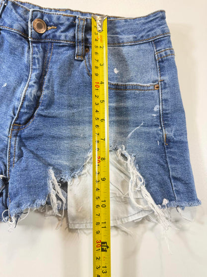 Miami High Rise Distressed Denim Shorts 7