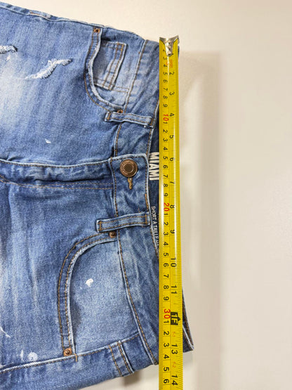 Miami High Rise Distressed Denim Shorts 7