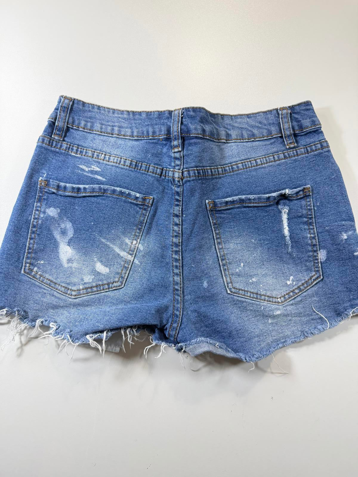 Miami High Rise Distressed Denim Shorts 7