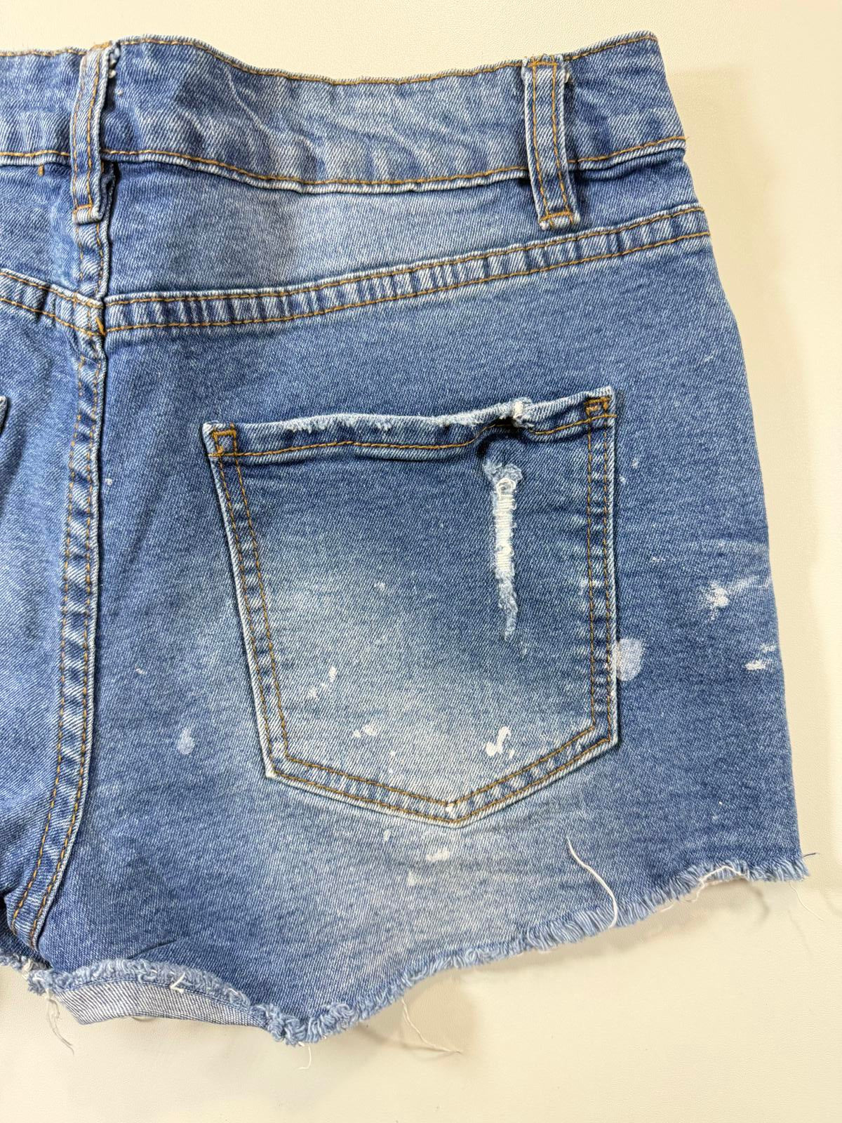 Miami High Rise Distressed Denim Shorts 7