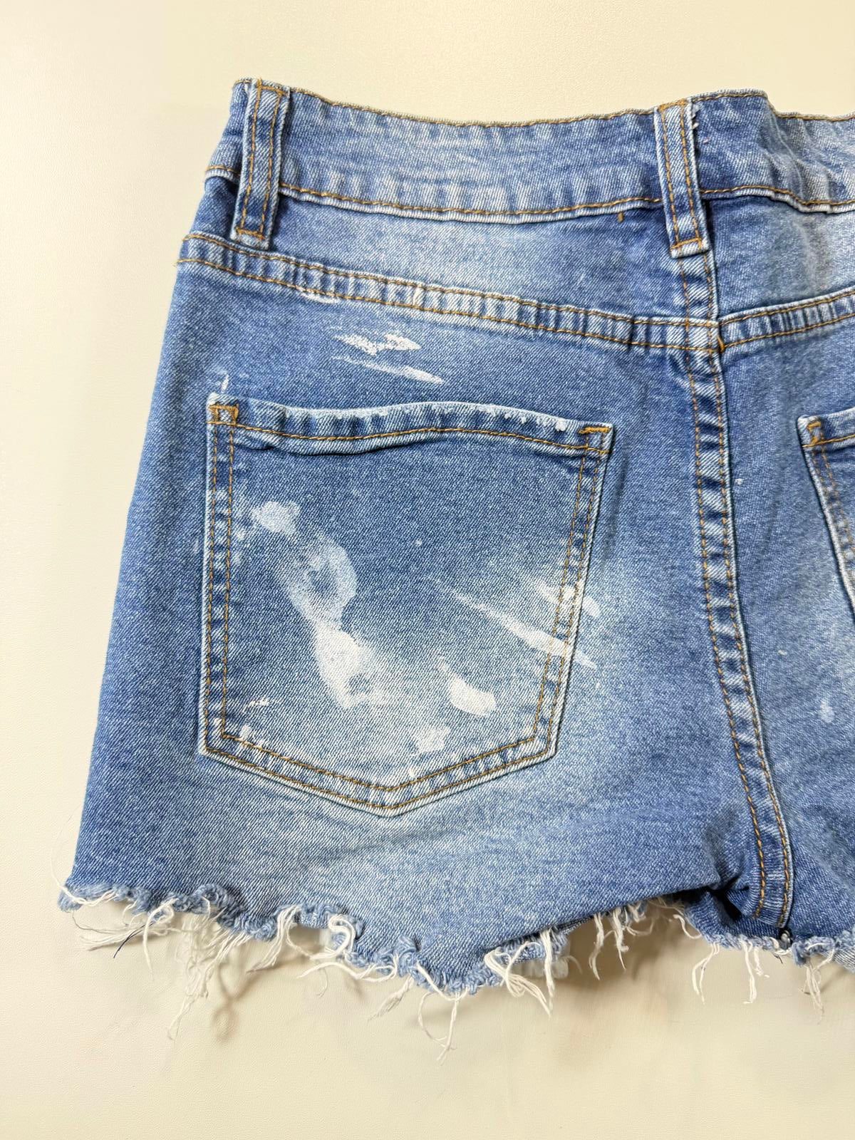 Miami High Rise Distressed Denim Shorts 7