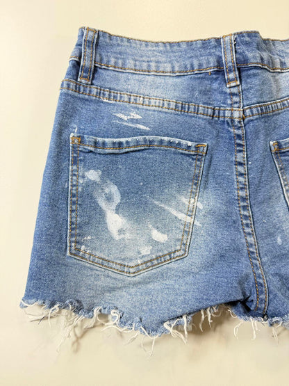 Miami High Rise Distressed Denim Shorts 7