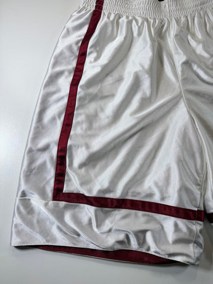 Nike White and Burgundy Athletic Basketball Shorts M