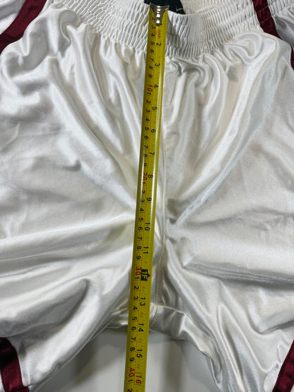 Nike White and Burgundy Athletic Basketball Shorts M