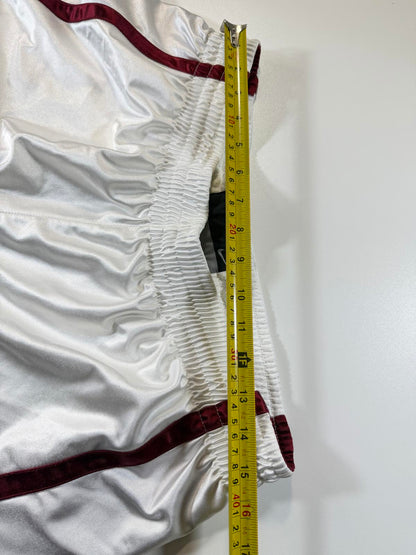 Nike White and Burgundy Athletic Basketball Shorts M