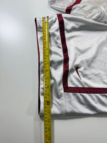 Nike White and Burgundy Athletic Basketball Shorts M