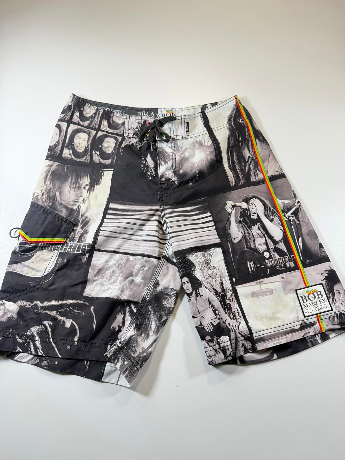 Billabong x Bob Marley Black and White Board Shorts M