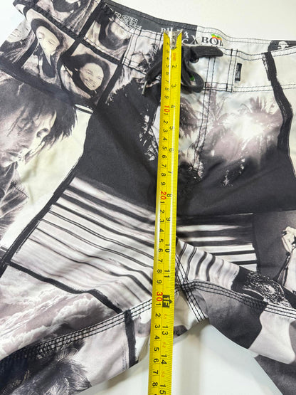Billabong x Bob Marley Black and White Board Shorts M