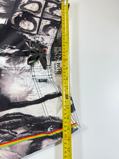 Billabong x Bob Marley Black and White Board Shorts M
