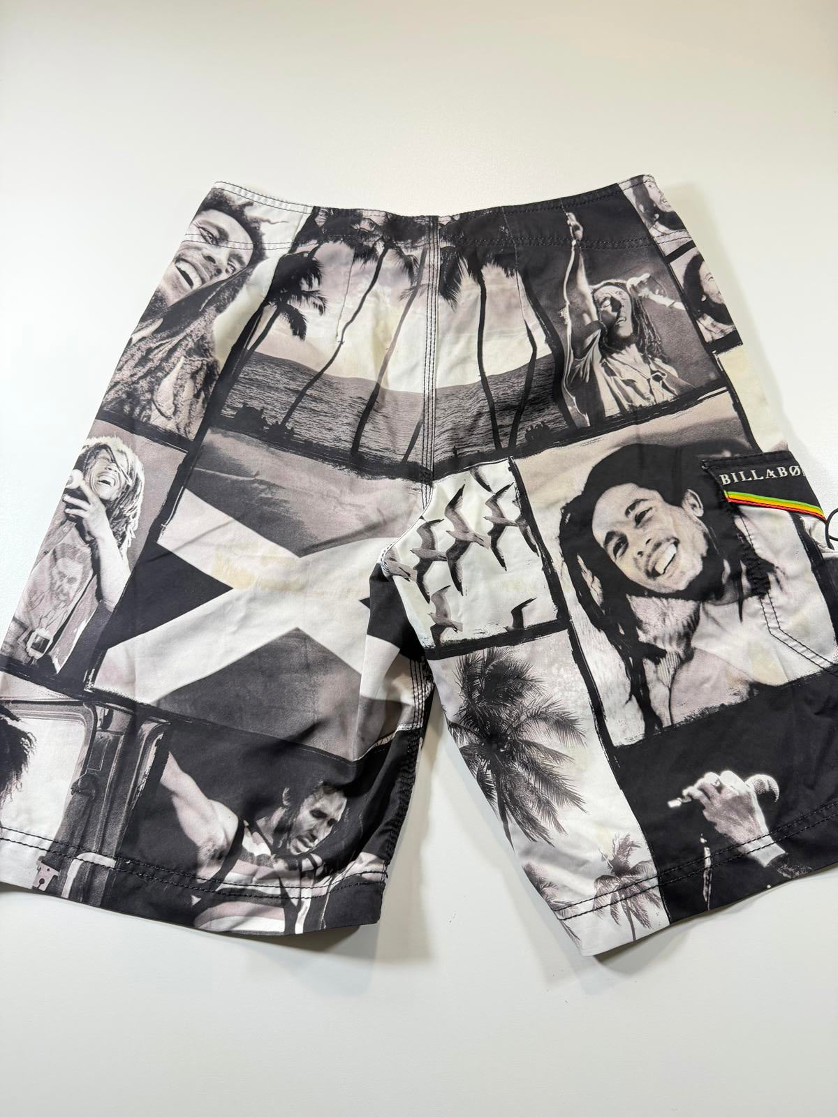 Billabong x Bob Marley Black and White Board Shorts M