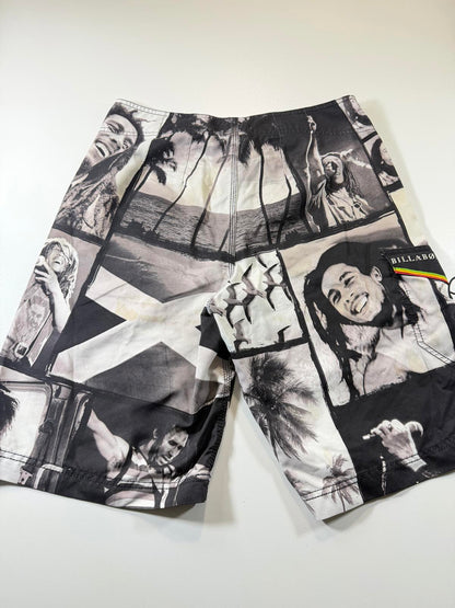 Billabong x Bob Marley Black and White Board Shorts M