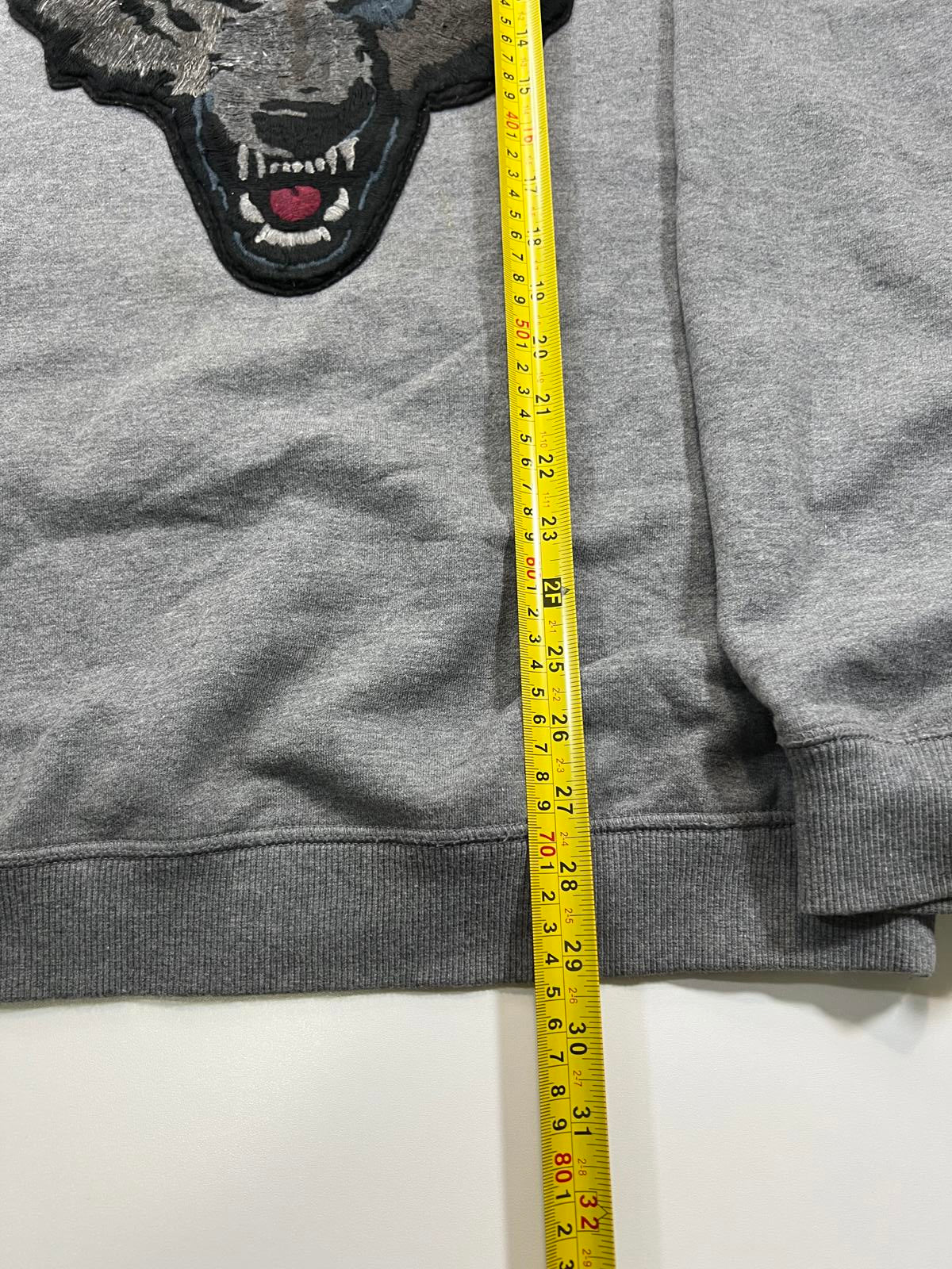 Diesel Men's Grey Sweatshirt with Wolf Patch