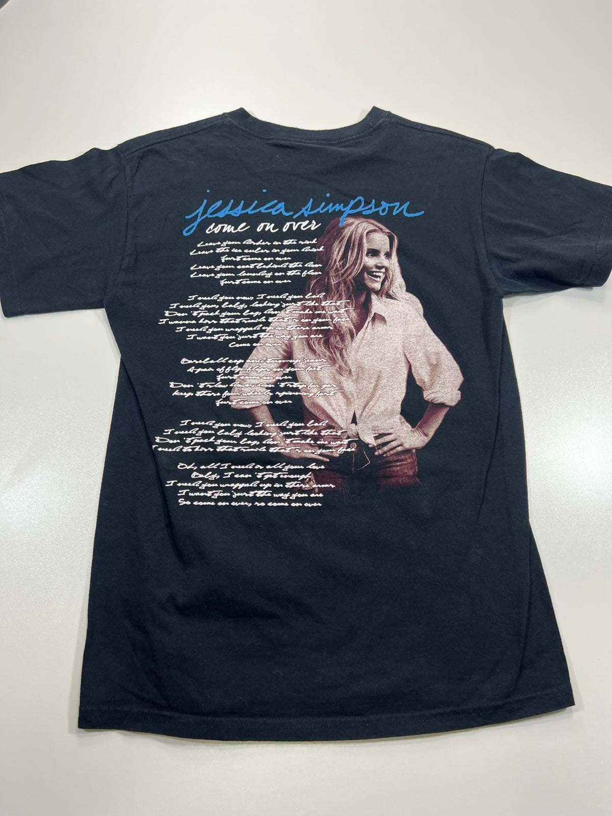 2008 Jessica Simpson Come On Over Black Graphic T-Shirt