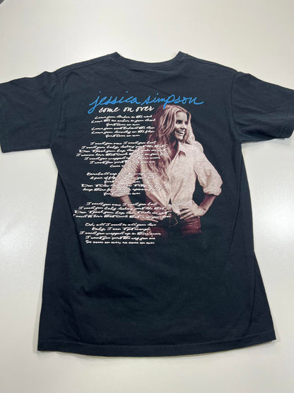 2008 Jessica Simpson Come On Over Black Graphic T-Shirt