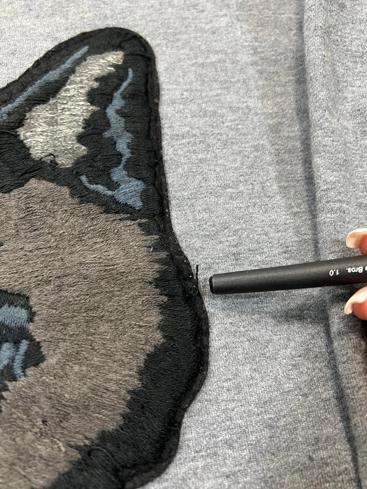 Diesel Men's Grey Sweatshirt with Wolf Patch