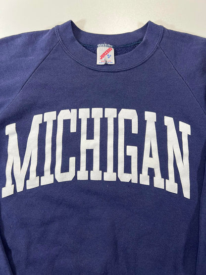 Jerzees Michigan Navy Blue Crewneck Sweatshirt