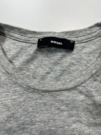 Diesel Grey Women's T-Shirt with Lipstick Embroidery