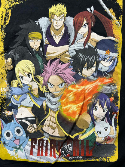 Fairy Tail Anime Graphic T-Shirt Small Black Cotton