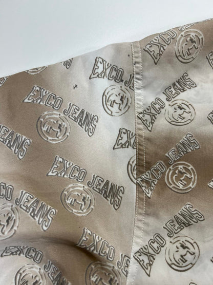 EXCO JEANS Men's Casual Button-Up Shirt Beige Gradient Print