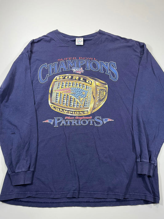 Vintage New England Patriots Super Bowl Long Sleeve Shirt XL