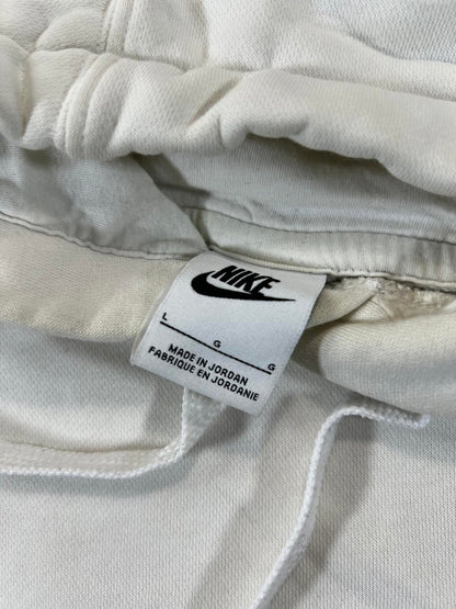 Nike White Hoodie with Leopard Print Logo
