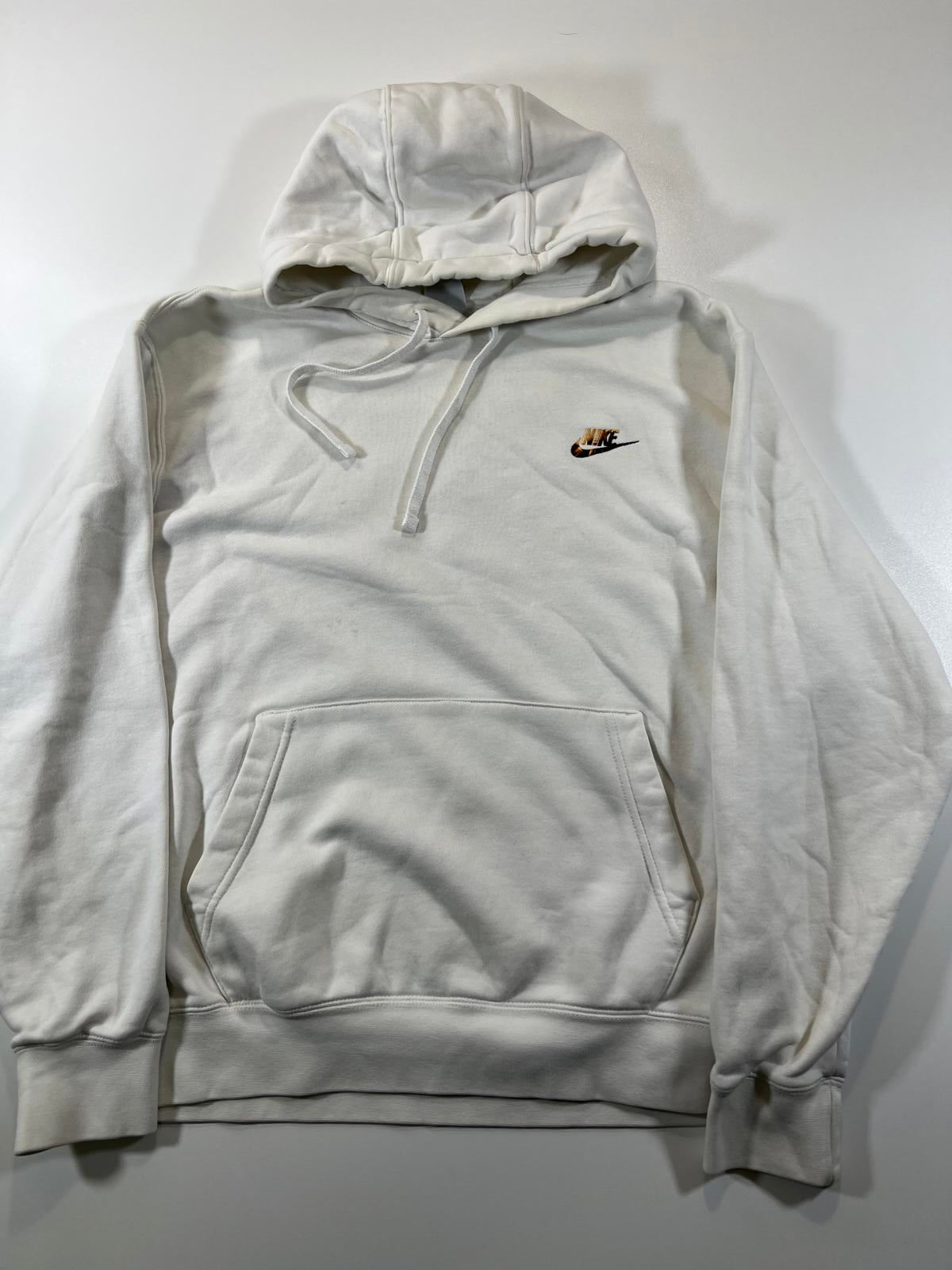Nike White Hoodie with Leopard Print Logo