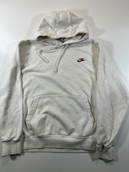 Nike White Hoodie with Leopard Print Logo