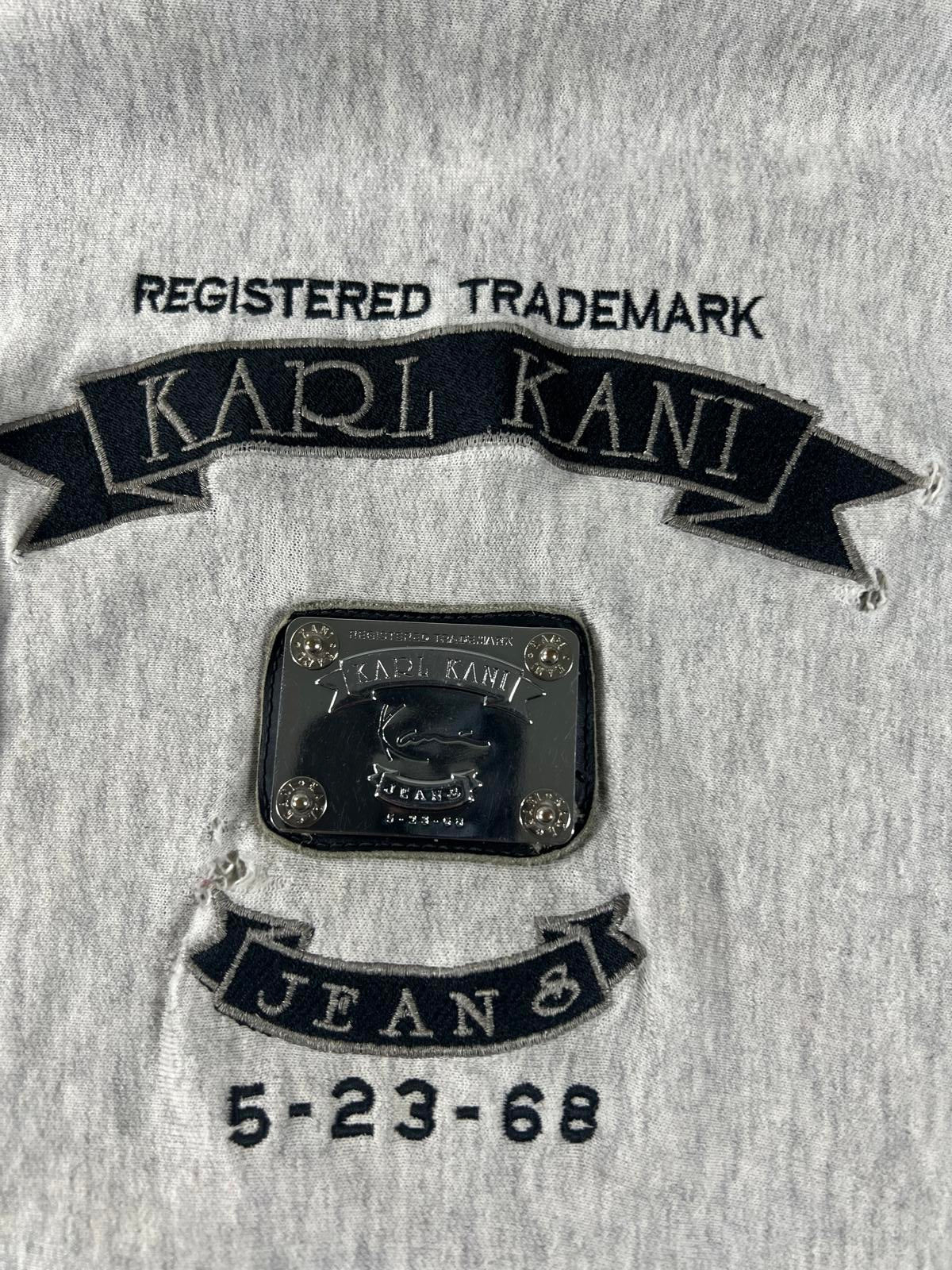 Karl Kani Grey Hoodie with Front Logo Patch XXL