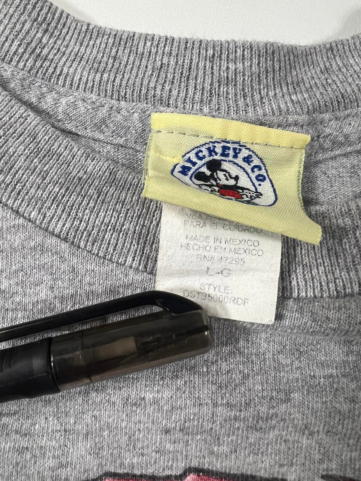 Vintage Mickey Mouse Grey T-Shirt with USA Flag youth large