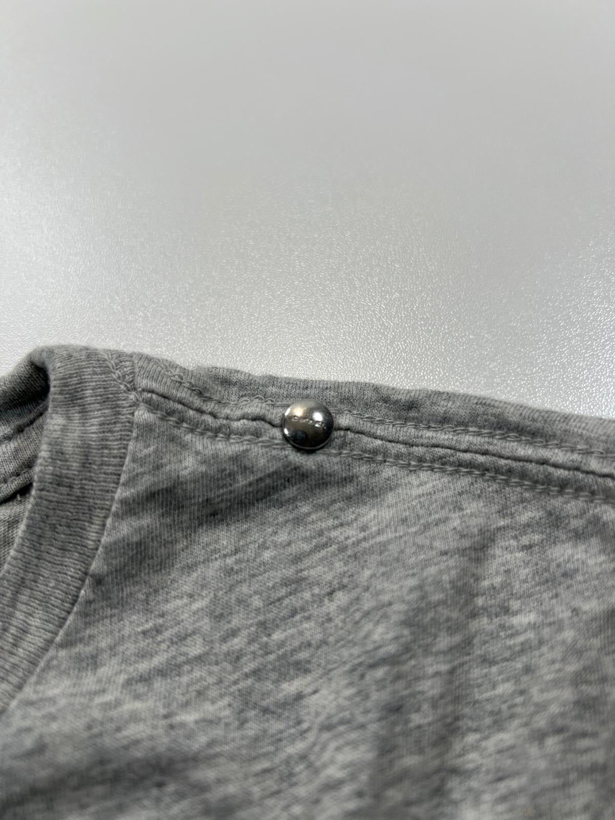 Diesel Grey Women's T-Shirt with Lipstick Embroidery