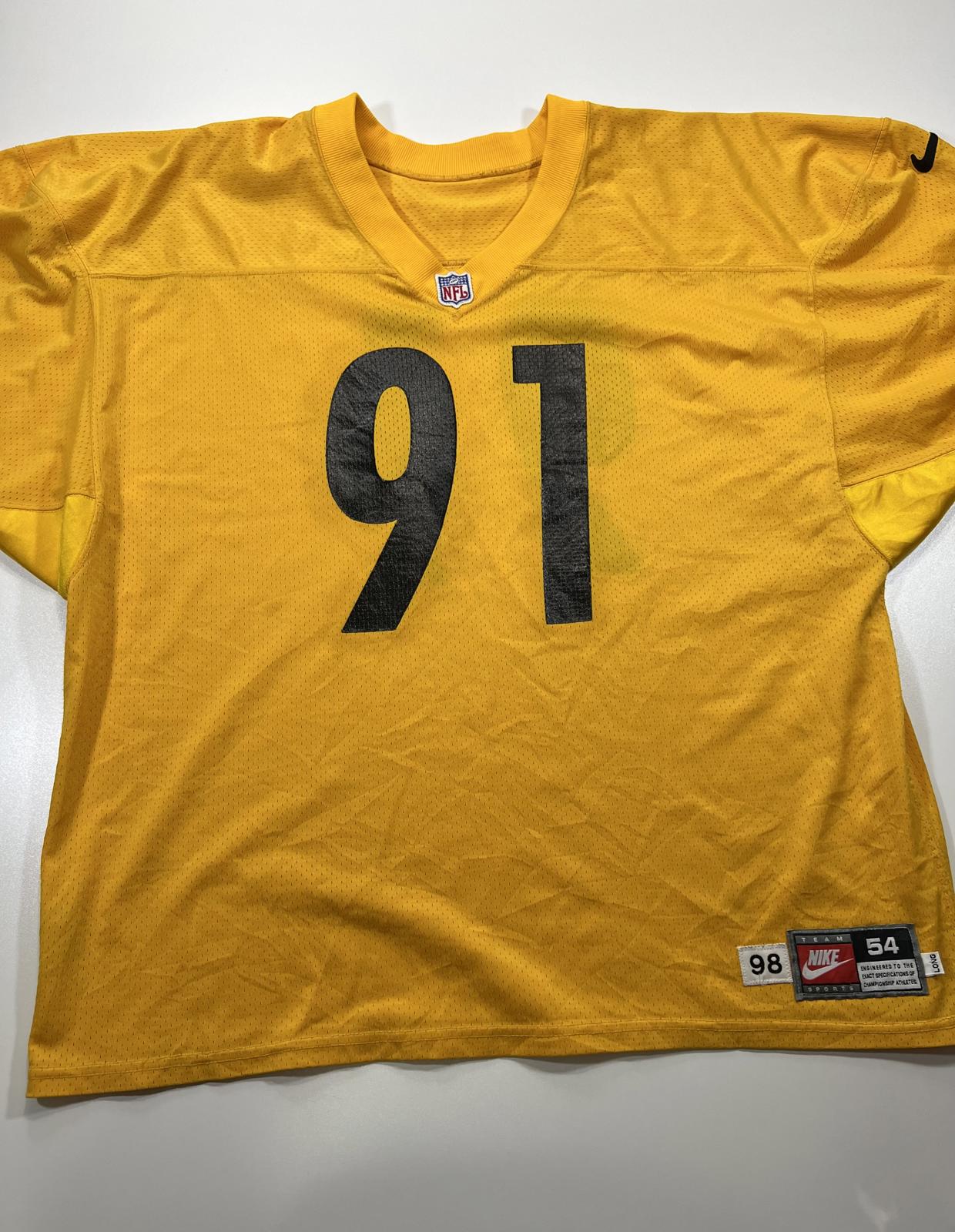Nike NFL Yellow Football Jersey Number 91 Size 54
