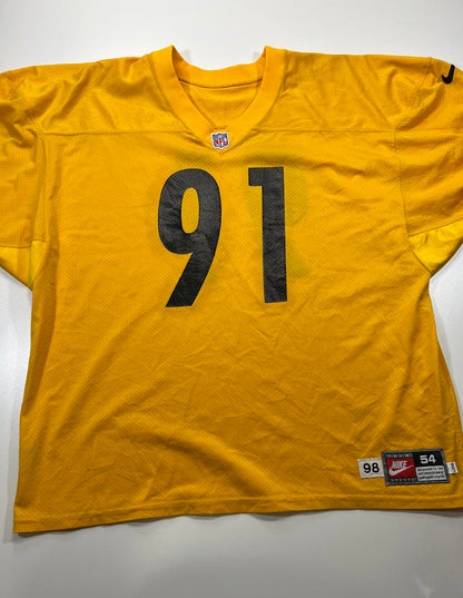 Nike NFL Yellow Football Jersey Number 91 Size 54