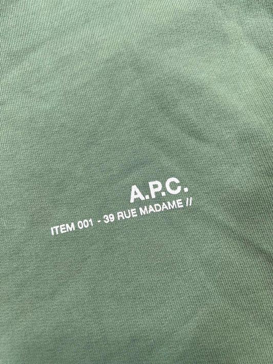 A.P.C. Men's Hoodie in Green, Size Large