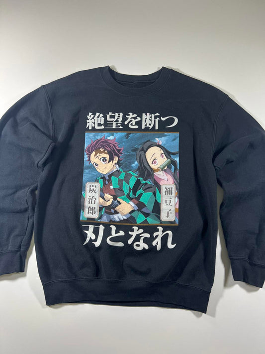 Demon slayer Anime Graphic Sweatshirt Medium Black