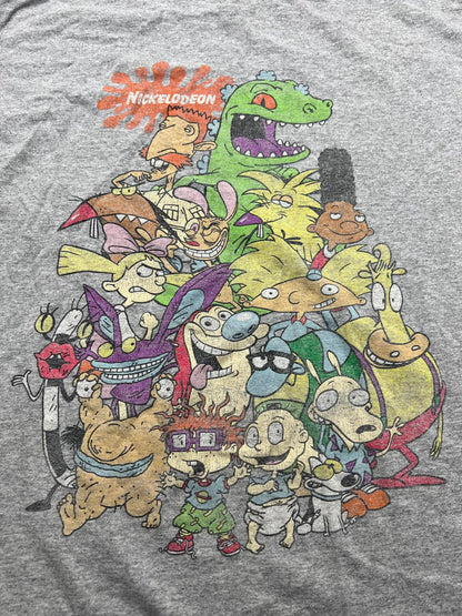 Vintage Nickelodeon Cartoon Characters Grey T-Shirt