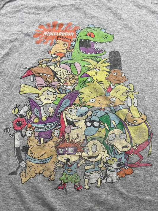 Vintage Nickelodeon Cartoon Characters Grey T-Shirt