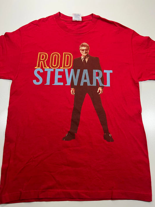 2001 Rod Stewart Red Graphic T-Shirt Large